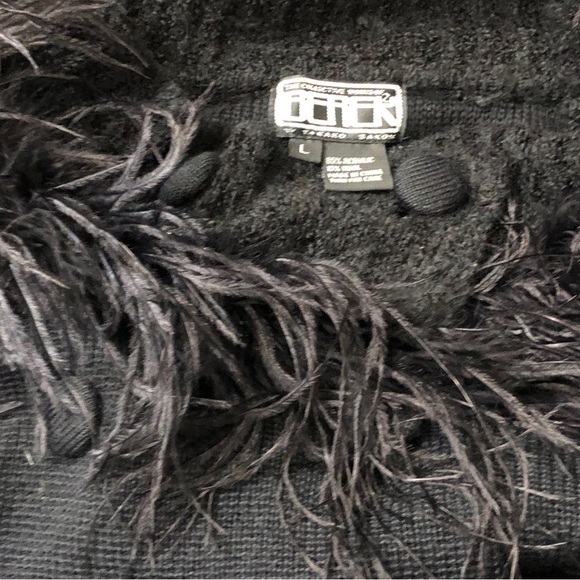 New - BEREK by TAKAKO SAKON - Black Wool Blend Maximalist Sweater - Size Large - Picture 4 of 6